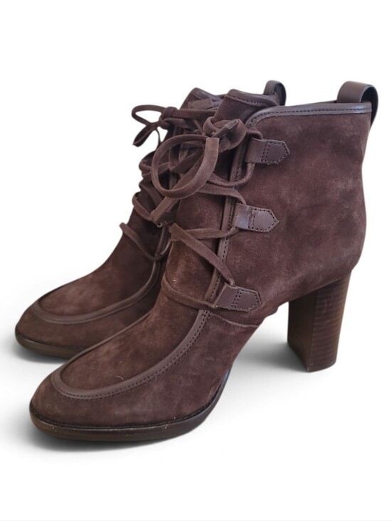 Lauren Ralph Lauren Shoes - New Lauren Ralph Lauren Mable Suede Lace Up High Heel Ankle Boots Brown 6.5